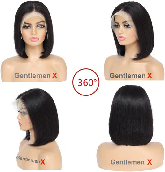 Gentlemen X Short Bob Lace wig hair 13x4 European Straight Hair 100% human hair