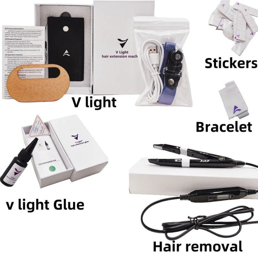 V-Light Technology Hair Extension Set/Kit Hair Piece v light hair extension machine.