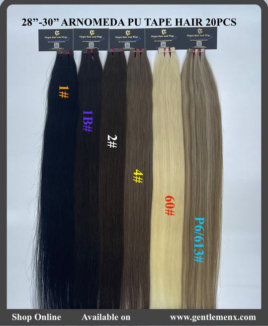Arnomeda Premium Quality Tape In Human Hair Extension 100% Remy Human Hair 20 Pieces X4cm Wide 28''-30”42g