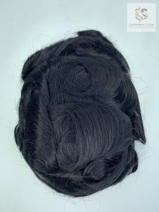 Gentlemen X Premium Thin skin Bio 0.006mm Hairpiece With European Virgin Hair Men's 100% Human Hair Toupee Hair pieces Men's Hair