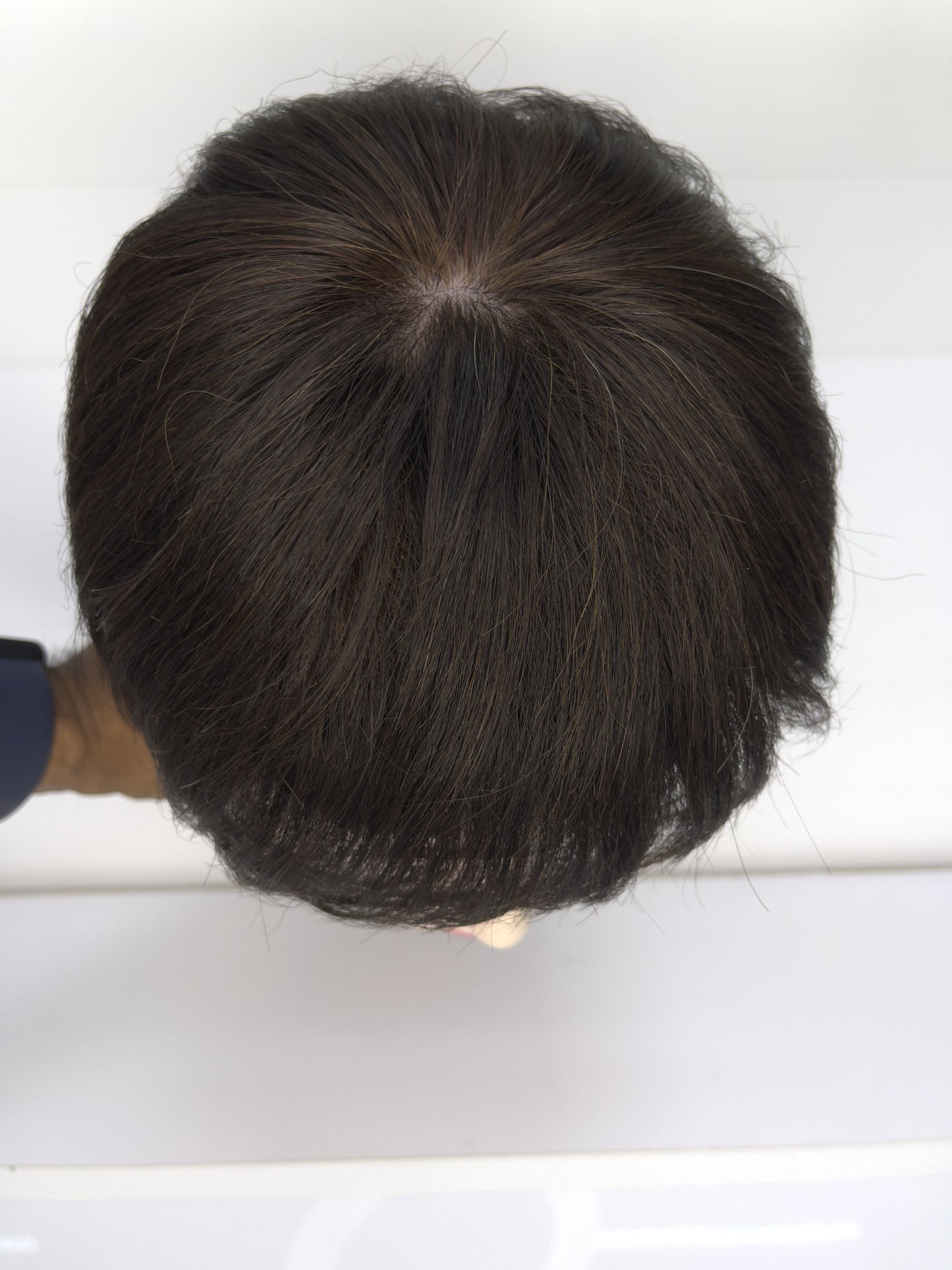 Men's Wig 100% Human Dark Brown Short Hair Full Lace Wig 2# JF002