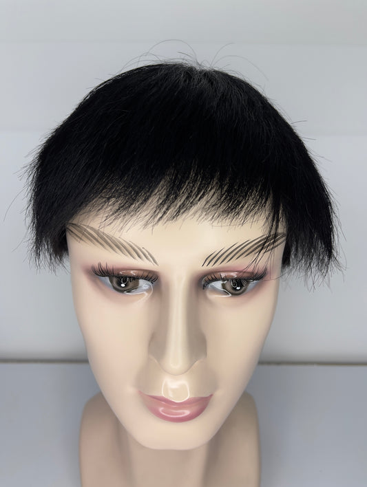 Men's short Wig 100% Human Hair Natural Black 1B M9551
