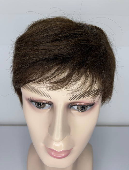 Men's short Wig 100% Human Hair Dark Brown 2# M9551