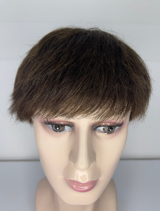 Men's short Wig 100% Human Hair Dark Brown M7027