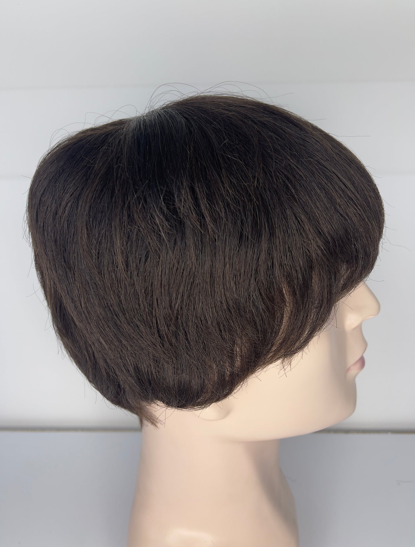 Men's short Wig 100% Human Hair Dark Brown 2# M7023