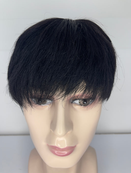 Men's short Wig 100% Human Hair color Natural 1B M049