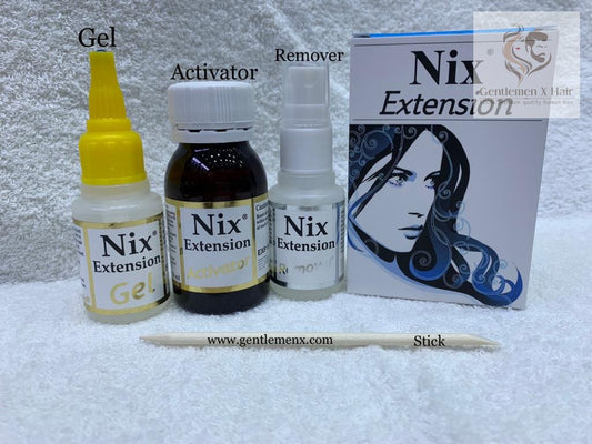 Nix Extensions. Ice glue extensions also known as invisible extensions, nano extensions, Spanish extensions with Remover.