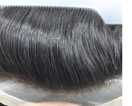 Mono Front Lace 100% Human Toupee Hair Systems with Easy To Wear Toupee Hair pieces Natural Men's Hair Units SUB