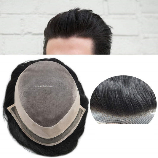 Mono Front Lace 100% Human Toupee Hair Systems with Easy To Wear Toupee Hair pieces Natural Men's Hair Units  SUB