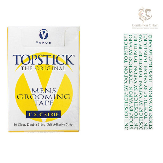 Vapon Topstick Men's Clear Double Sided Grooming 1" X 3" - 50 Strips in each box  Made In U.S.A