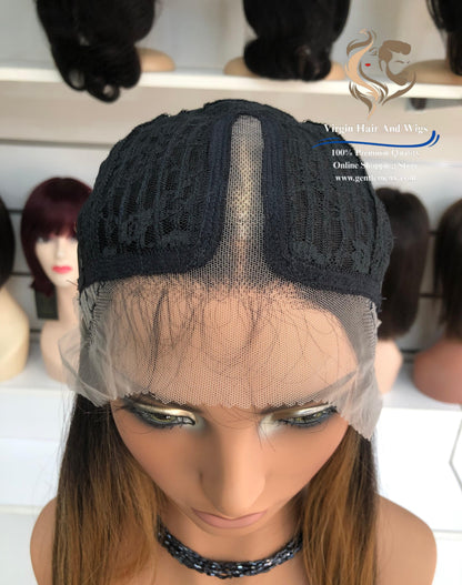 T-Part Front Lace Anne Chic Roberta Heat Friendly Synthetic Lace Wig (TT2/Carmel)