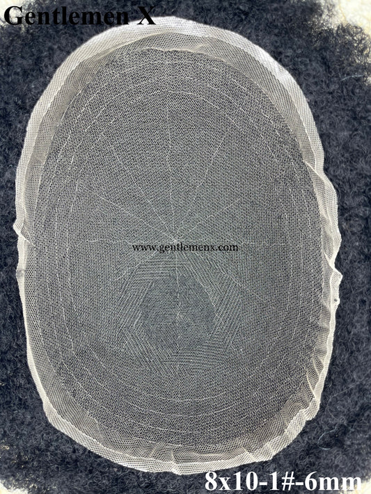Afro wave Toupee For Black Men Hair Systems 8x10 Inch Full Lace  Afro Wig For African American Black Man Curly Weave Human Hair Units  1# 6mm Jet Black