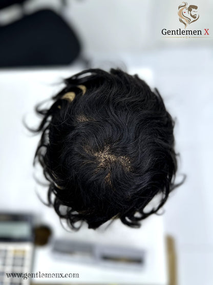 Natural Human Hair Topper Toupee Clip Hairpiece Top Wig Short Male Wig Su 5X5