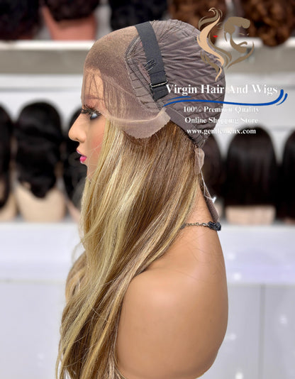 13x4 Free Part Front Lace Esther - Arika Heat Friendly Synthetic Lace Wig (NTSA10/23B/613C)