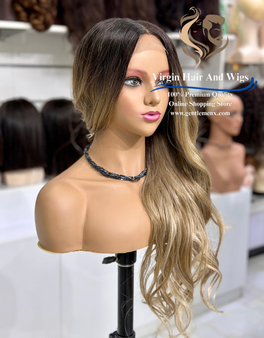 13x4 Free Part Front Lace Esther - Arika Heat Friendly Synthetic Lace Wig (TAT4/12/Apric)
