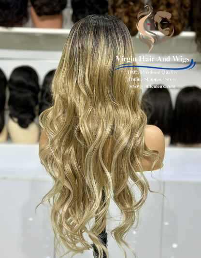 13x4 Free Part Front Lace Esther - Arika Heat Friendly Synthetic Lace Wig (TAT4/12/Apric)