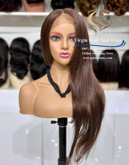 13x4 Free Part Front Lace Deborah - Agatha Heat Friendly Synthetic Lace Wig (Brown 138)