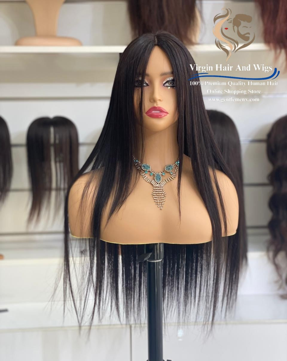 13x14 HFD Silk base Top Human Hair Wigs 1B Natural Black 26''-28''