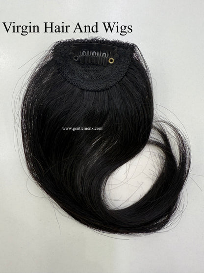 TGX Clip in Bangs 100% Real Human Hair French Bangs Wave Fringe Side Bangs Swept Natural look Hair for Daily Wear.