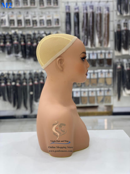 Realistic Female Mannequin Head with Shoulder for Display - Manikin Head with Shoulder for Wig/Jewelry/Makeup/Hat/Sunglass Display