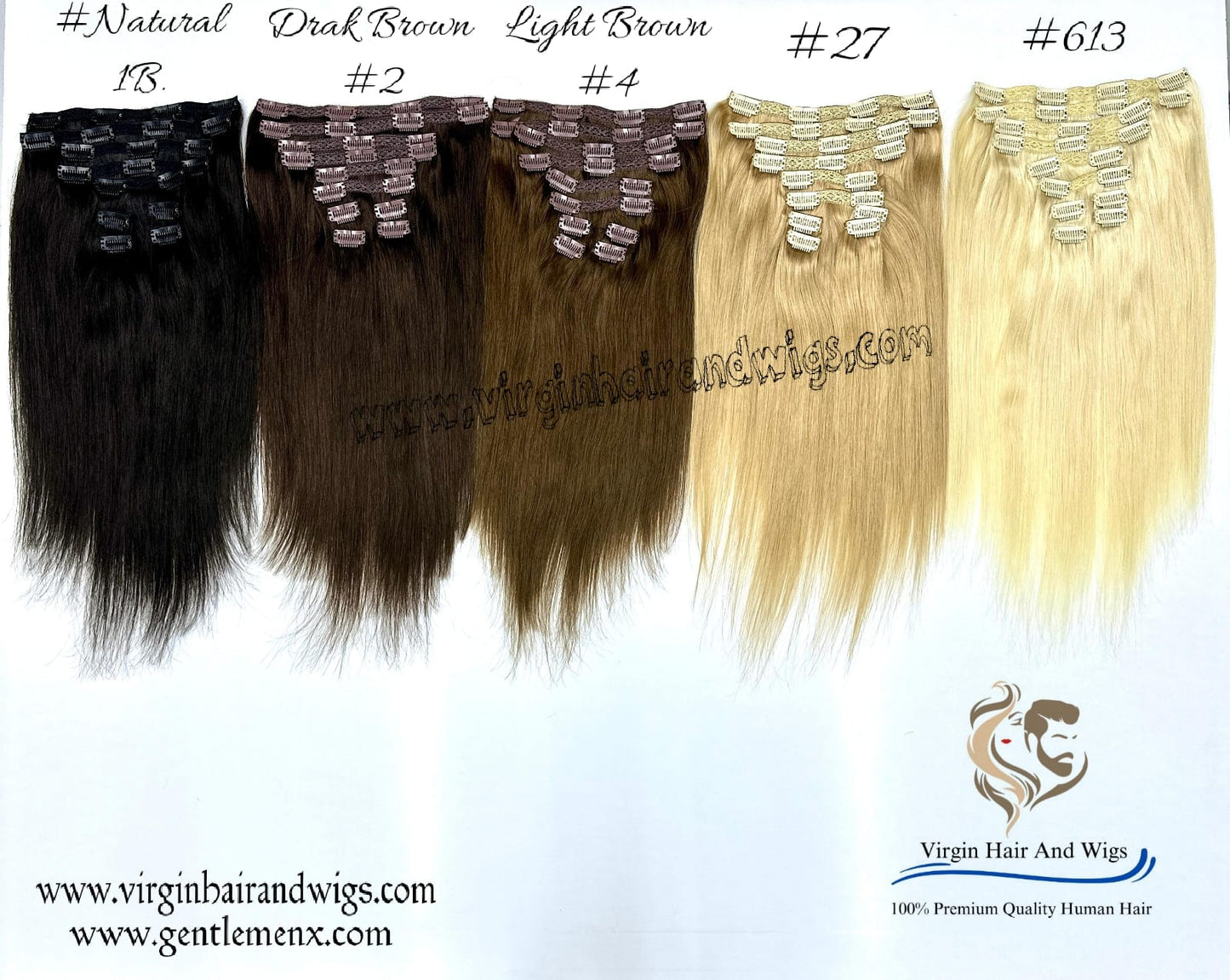 TGX Arnomeda 16''-18'' 100% Human Hair Full Head 10PCS Clips in Hair Extensions set 140g 1B Natural Stright