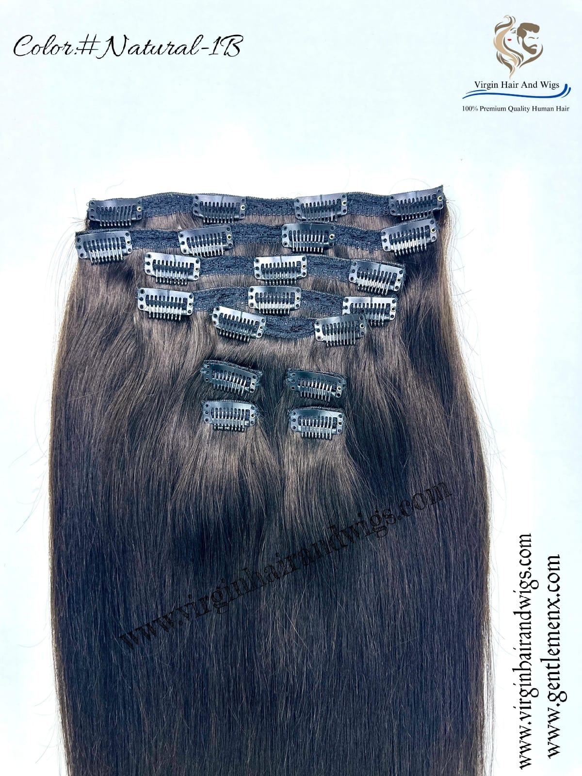 TGX Arnomeda 20''-22'' 100% Human Hair Full Head 10PCS Clips in Hair Extensions set 140g 1B Natural Stright