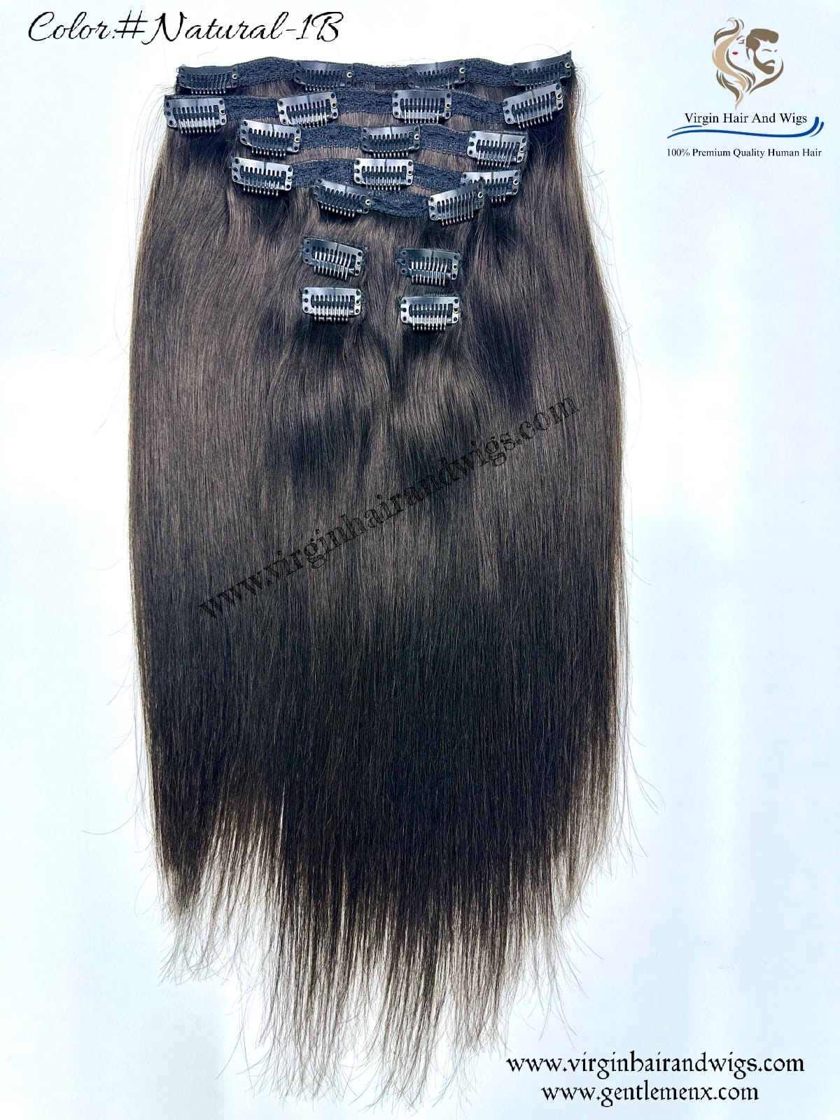 TGX Arnomeda 20''-22'' 100% Human Hair Full Head 10PCS Clips in Hair Extensions set 140g 1B Natural Stright