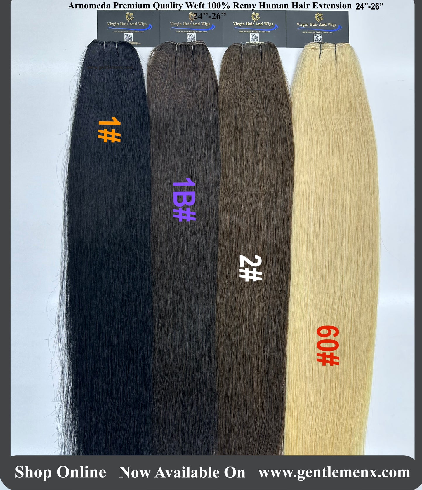 Arnomeda 24''-26'' Straight Premium Quality 100% Remy Human Hair weft 60cm-65cm 100G