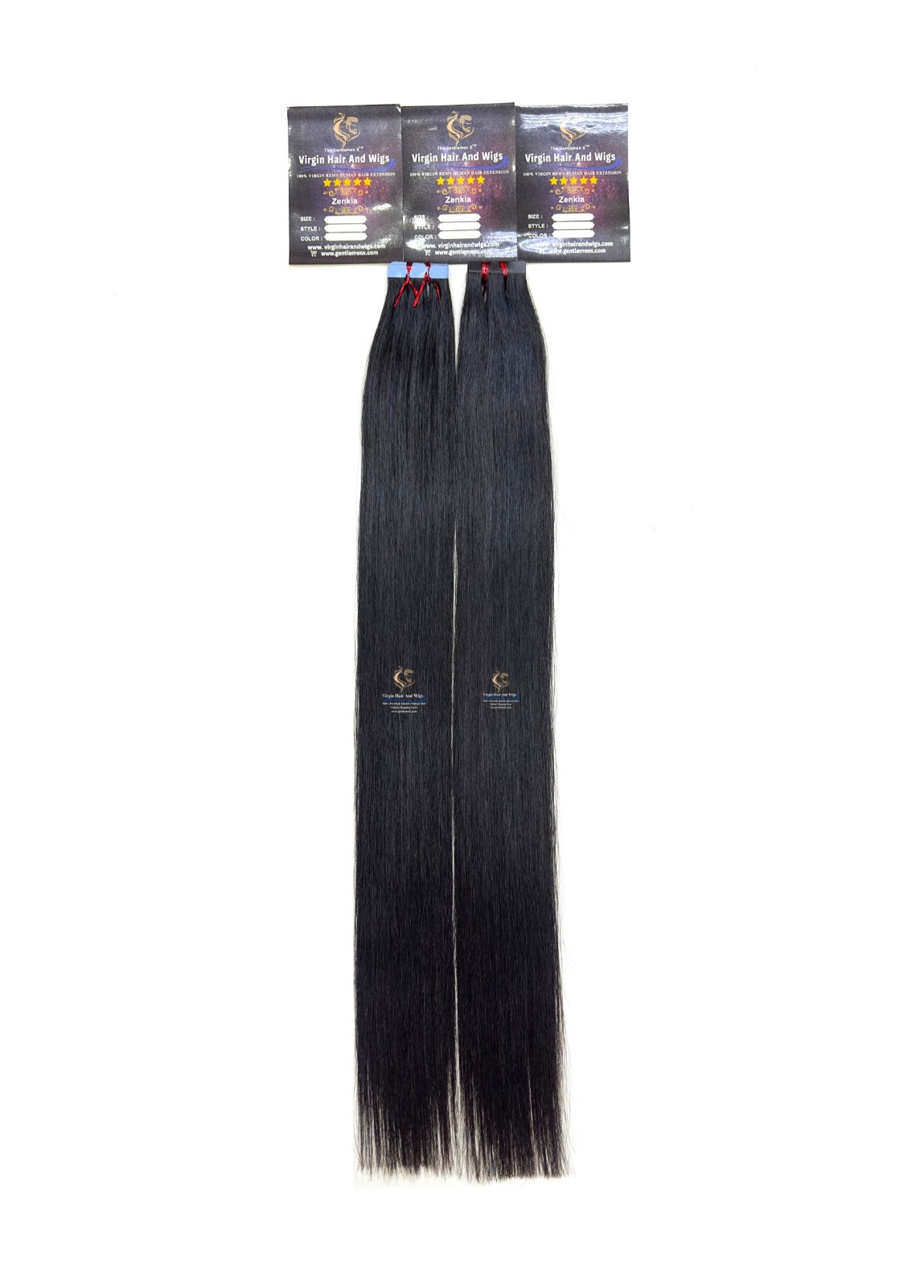 Zenkia 24''-26” 100% Virgin Remy korean Premium Quality Pu Tape In Human Hair Extension 1 pack 20 Pieces X4cm Wide 50g