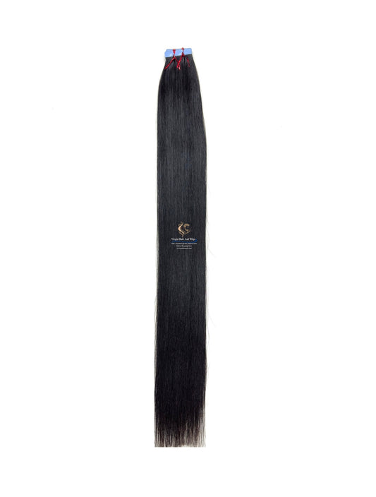 Zenkia 24''-26” 100% Virgin Remy korean Premium Quality Pu Tape In Human Hair Extension 1 pack 20 Pieces X4cm Wide 50g