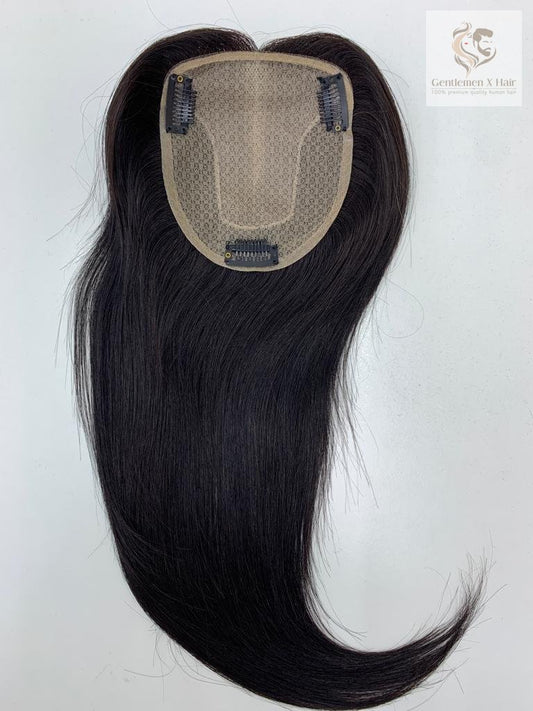 TGX Women’s Silk-Top Base Human Hair Natural Black