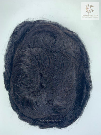 Gentlemen X VIP New Los Angeles  Poly Skin Around  Hair Systems with Easy Wear Breathable Lace Men's 100% Human Hair Toupee