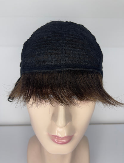 Men's short Wig 100% Human Hair Dark Brown M7027