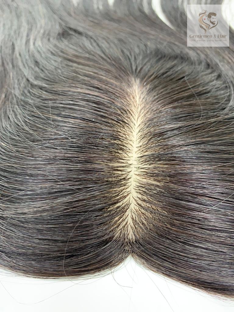 TGX Women’s Silk-Top Base Human Hair Natural Black